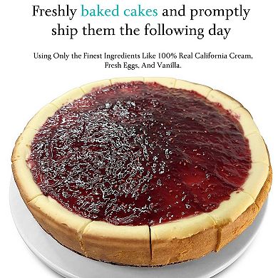 Freshly Baked Traditional Raspberry Cheesecake 9" - Irresistible Dessert (2 Lbs)