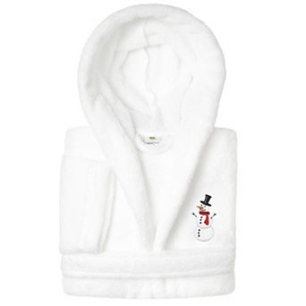 Linum Home Textiles Kids Super Plush Snowman Hooded Bathrobe
