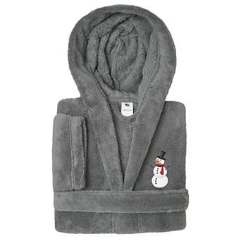 Linum Home Textiles Kids Super Plush Snowman Hooded Bathrobe