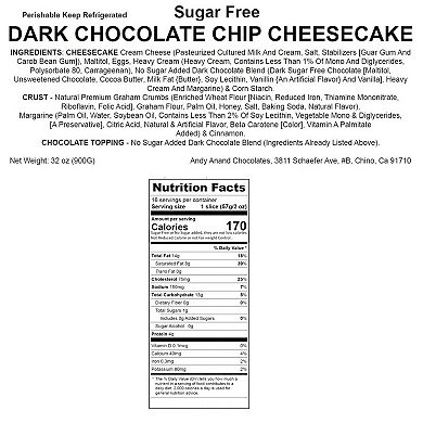 Deliciously Indulgent Sugar-free Dark Chocolate Chip Cheesecake - Irresistible Taste (2.8 Lbs)
