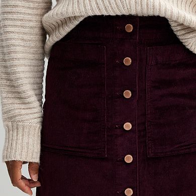 Women's Sonoma Goods For Life Button-Front Corduroy Skirt