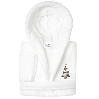 Linum Home Textiles Kids Super Plush Christmas Tree Hooded Bathrobe