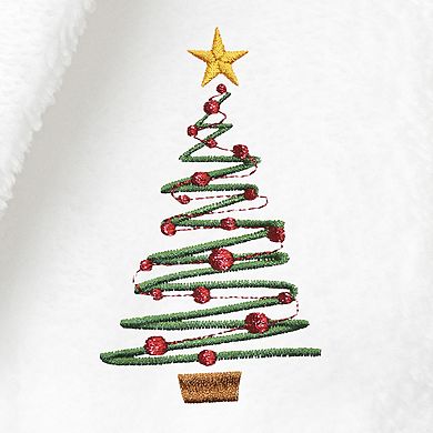 Linum Home Textiles Kids Super Plush Christmas Tree Hooded Bathrobe
