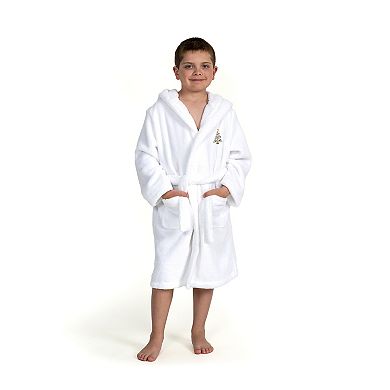 Linum Home Textiles Kids Super Plush Christmas Tree Hooded Bathrobe