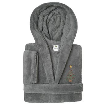 Linum Home Textiles Kids Super Plush Christmas Tree Hooded Bathrobe
