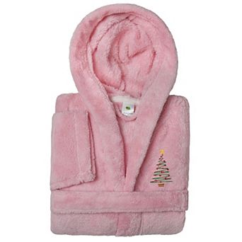 Linum Home Textiles Kids Super Plush Christmas Tree Hooded Bathrobe