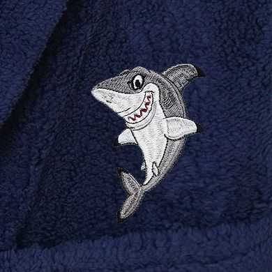 Linum Home Textiles Kids Super Plush Shark Hooded Bathrobe