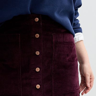 Plus Size Sonoma Goods For Life Button Front Corduroy Skirt