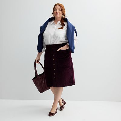 Plus size corduroy skirt kohls hotsell