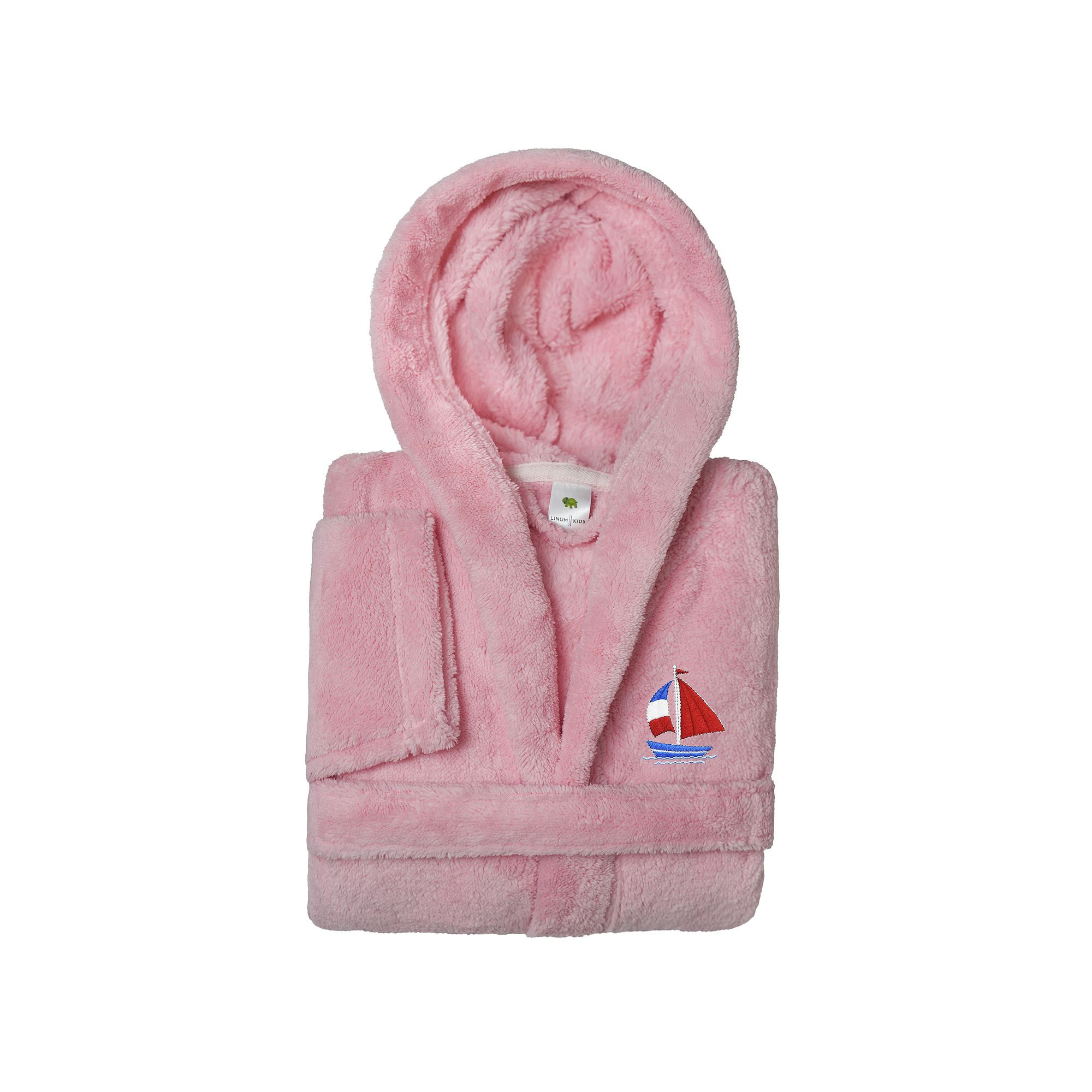 Linum Home Textiles Kids Super Plush Boat Hooded Bathrobe, Boys, Size: Sma