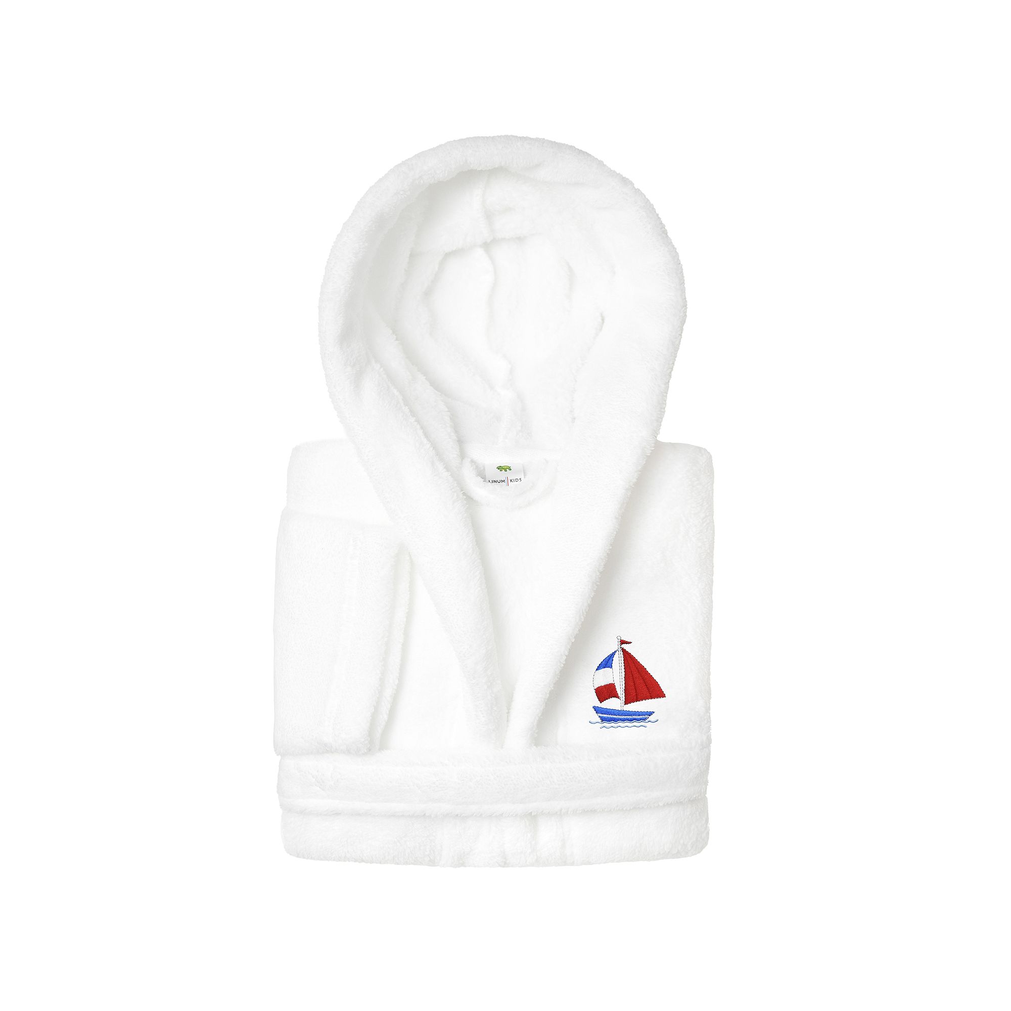 Linum Home Textiles Kids Super Plush Boat Hooded Bathrobe, Boys, Size: Sma
