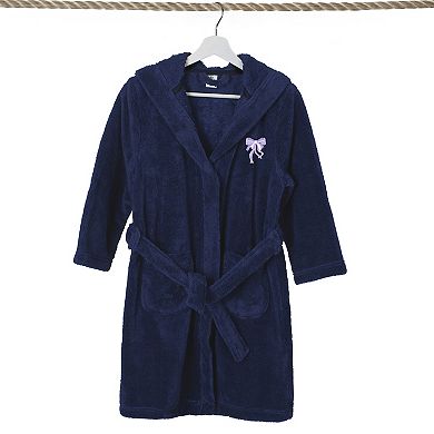 Linum Home Textiles Kids Super Plush Purple Bow Hooded Bathrobe