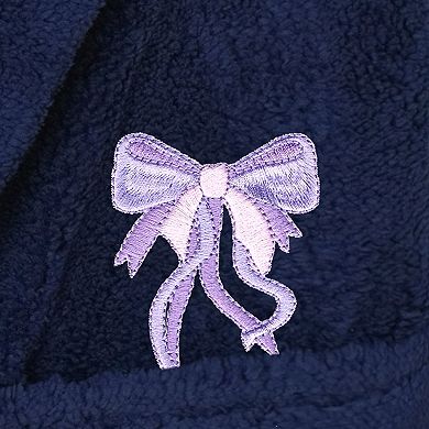 Linum Home Textiles Kids Super Plush Purple Bow Hooded Bathrobe