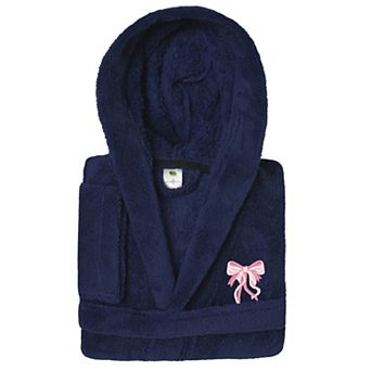 Linum Home Textiles Kids Super Plush Pink Bow Hooded Bathrobe