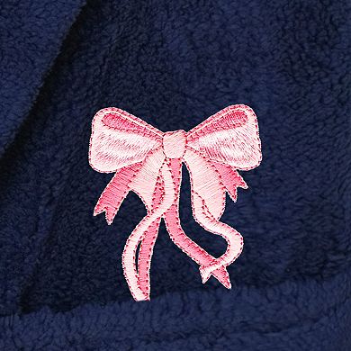 Linum Home Textiles Kids Super Plush Pink Bow Hooded Bathrobe