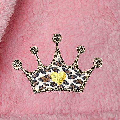 Linum Home Textiles Kids Super Plush Hooded Cheetah Crown Bath Robe