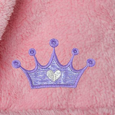 Linum Home Textiles Kids Super Plush Hooded Purple Crown Bath Robe