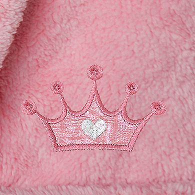 Linum Home Textiles Kids Super Plush Hooded Pink Crown Bath Robe