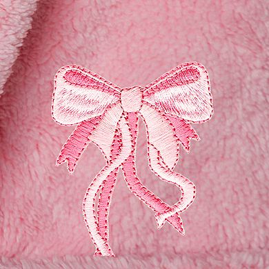 Linum Home Textiles Kids Super Plush Hooded Pink Bow Bath Robe