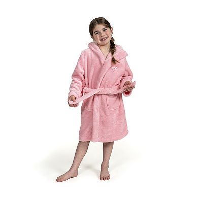 Linum Home Textiles Kids Super Plush Hooded Pink Bow Bath Robe