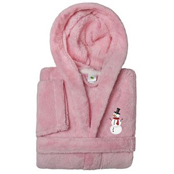 Linum Home Textiles Kids Super Plush Hooded Snowman Bath Robe