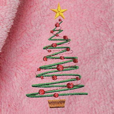 Linum Home Textiles Kids Super Plush Hooded Christmas Tree Bath Robe