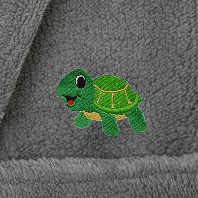 Linum Home Textiles Kids Super Plush Hooded Turtle Bath Robe