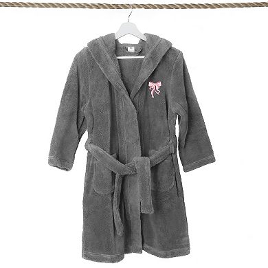 Linum Home Textiles Kids Super Plush Hooded Pink Bow Bath Robe