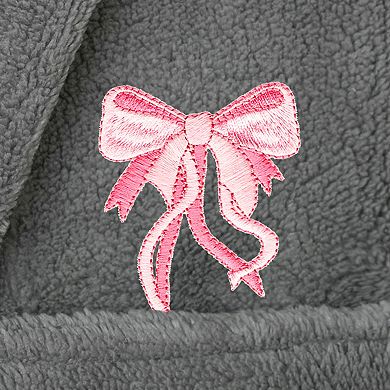 Linum Home Textiles Kids Super Plush Hooded Pink Bow Bath Robe