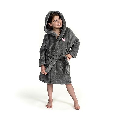 Linum Home Textiles Kids Super Plush Hooded Pink Bow Bath Robe