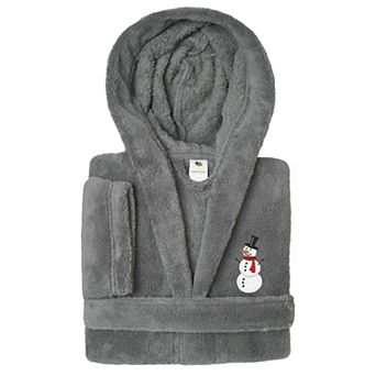 Linum Home Textiles Kids Super Plush Hooded Snowman Bath Robe