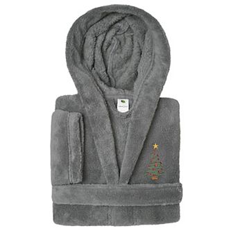 Linum Home Textiles Kids Super Plush Hooded Christmas Tree Bath Robe