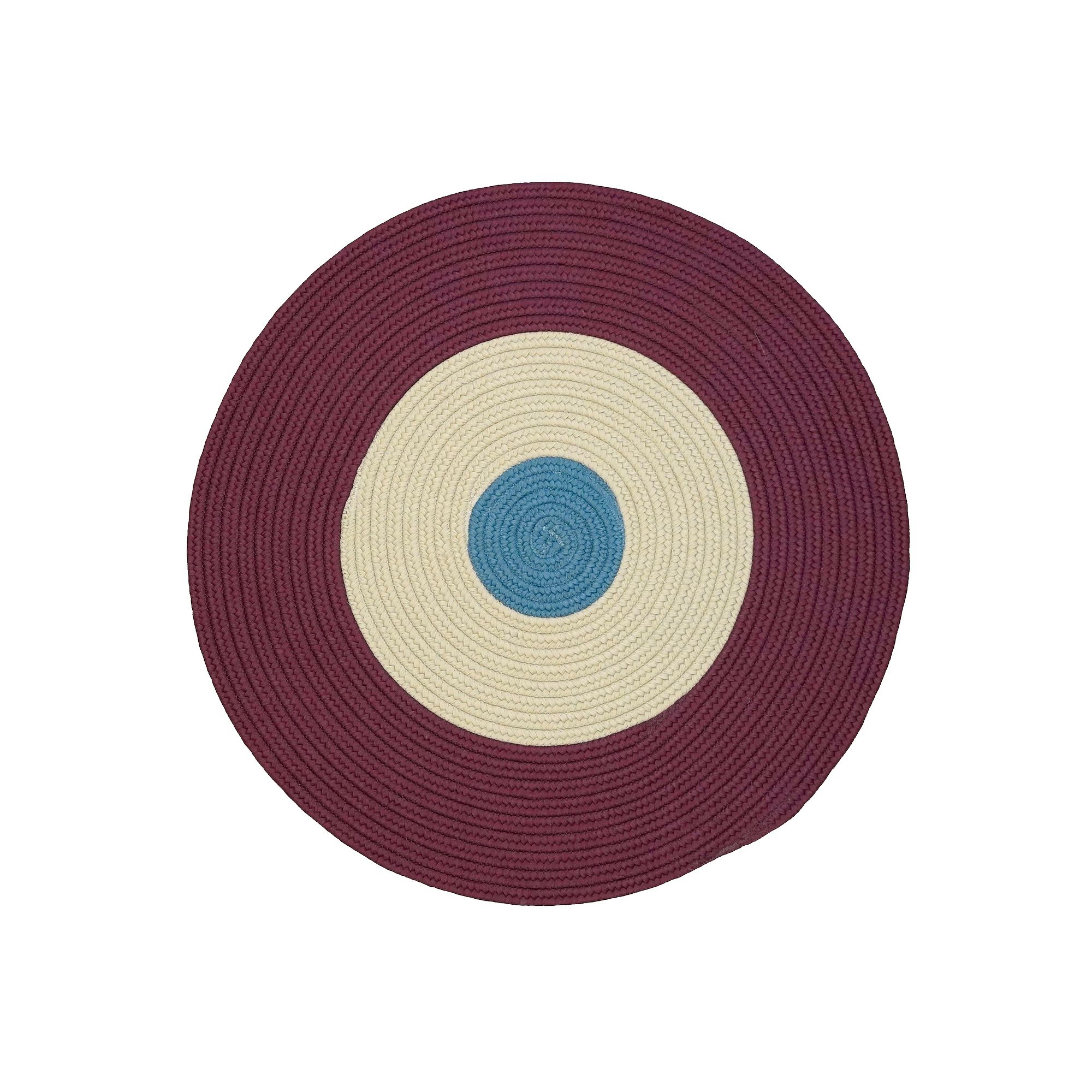 Colonial Mills Sable Braid Bullseye Round Area Rug, Toasted Red