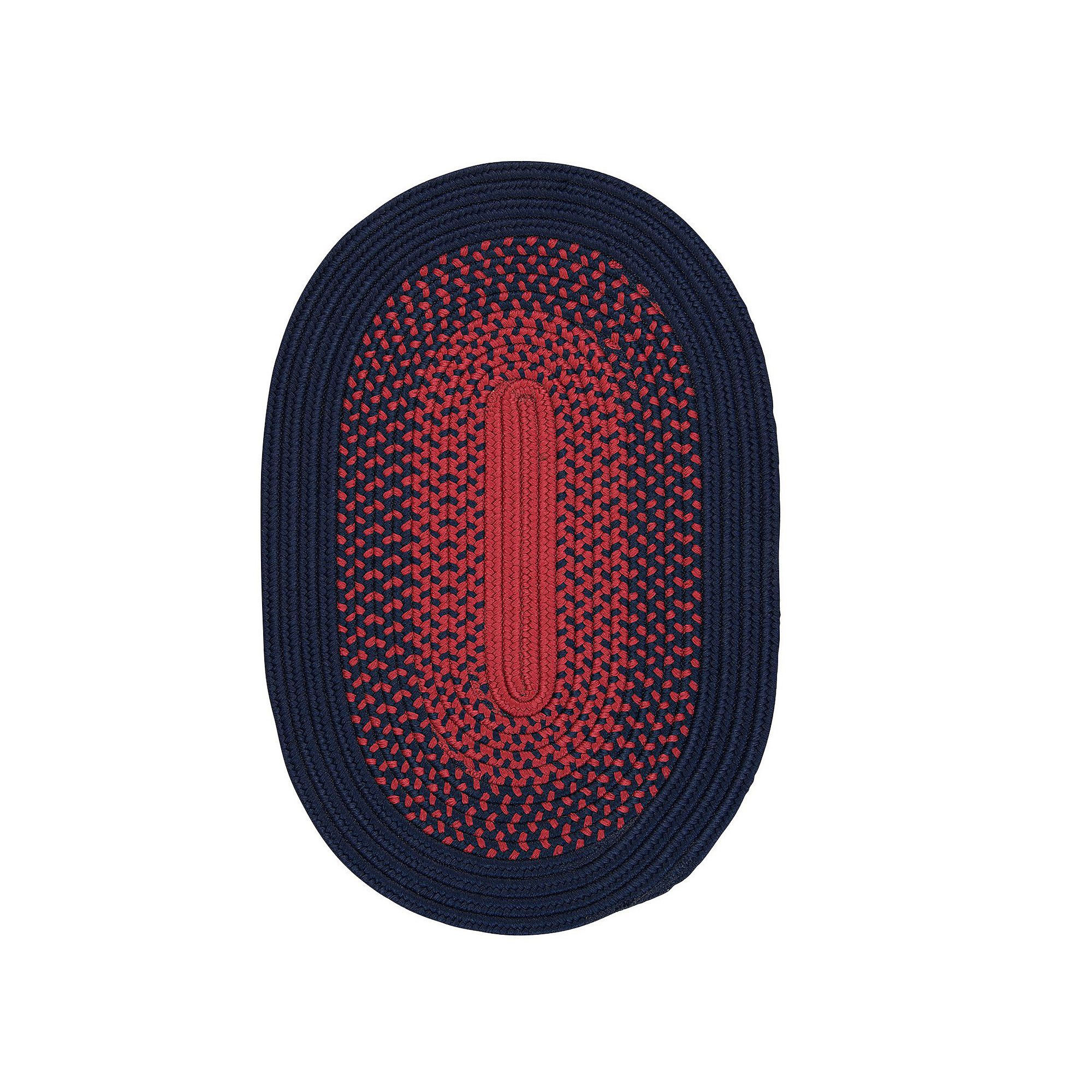 Colonial Mills Vivid Braid Indoor/Outdoor Oval Area Rug, Blue Red
