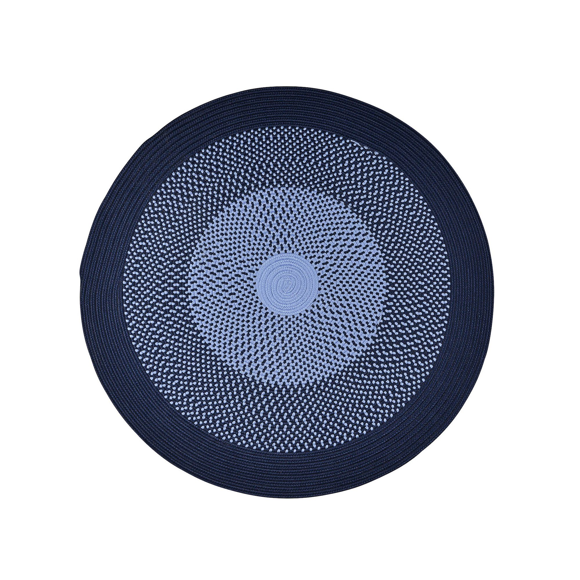 Colonial Mills Vivid Braid Round Indoor/Outdoor Area Rug, Navy Blue