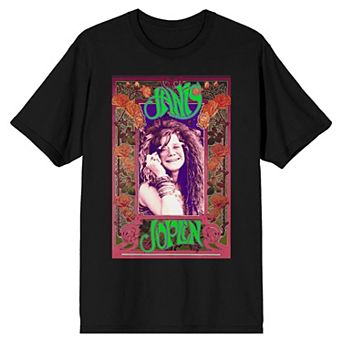 Men's Janis Joplin Rose Border Graphic Tee