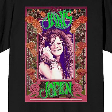 Men's Janis Joplin Rose Border SS Graphic Tee
