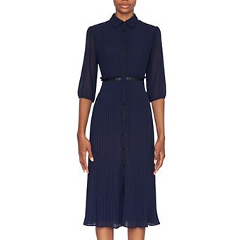 Women's Focus By Shani Pleated Georgette Midi Dress