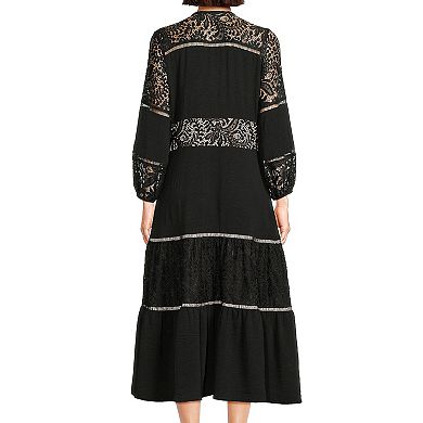 Women's Focus By Shani Fit And Flare V-Neck Midi Dress