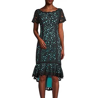Women's Focus By Shani High Low Laser Cutting Dress
