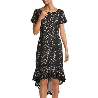 Women's Focus By Shani High Low Laser Cutting Dress