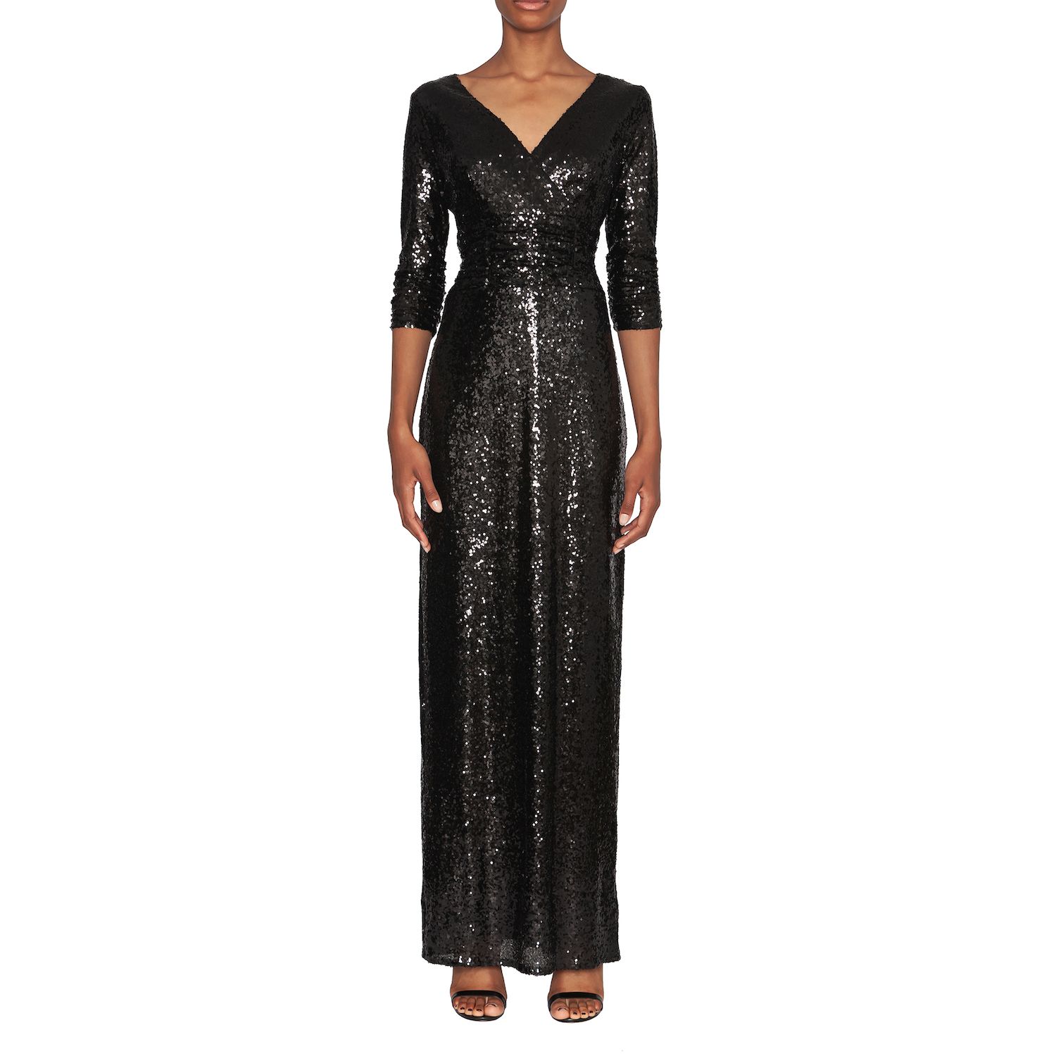 Женские платья Focus By Shani V-Neck Sequin Column Evening Gown