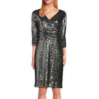 Women's Focus By Shani V-Neck Sequin Dress