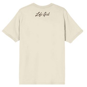 Men's LOFI Girl Orange Cat Napping Short Sleeve Graphic Tee