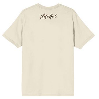 Men's LOFI Girl Orange Cat Napping Short Sleeve Graphic Tee