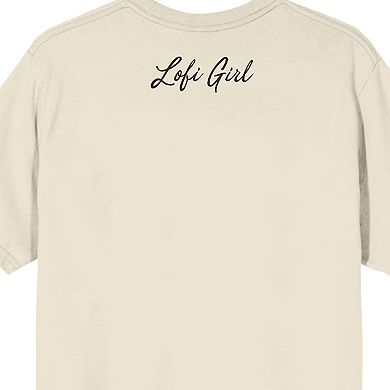 Men's LOFI Girl Orange Cat Napping Short Sleeve Graphic Tee