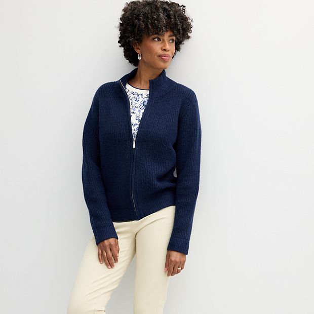 Women's Croft & Barrow® Full Zip Sweater
