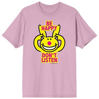 Men's Its Happy Bunny Be Happy Short Sleeve Graphic Tee