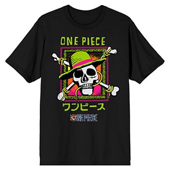 Men's One Piece Live Action Straw Short Sleeve Graphic Tee