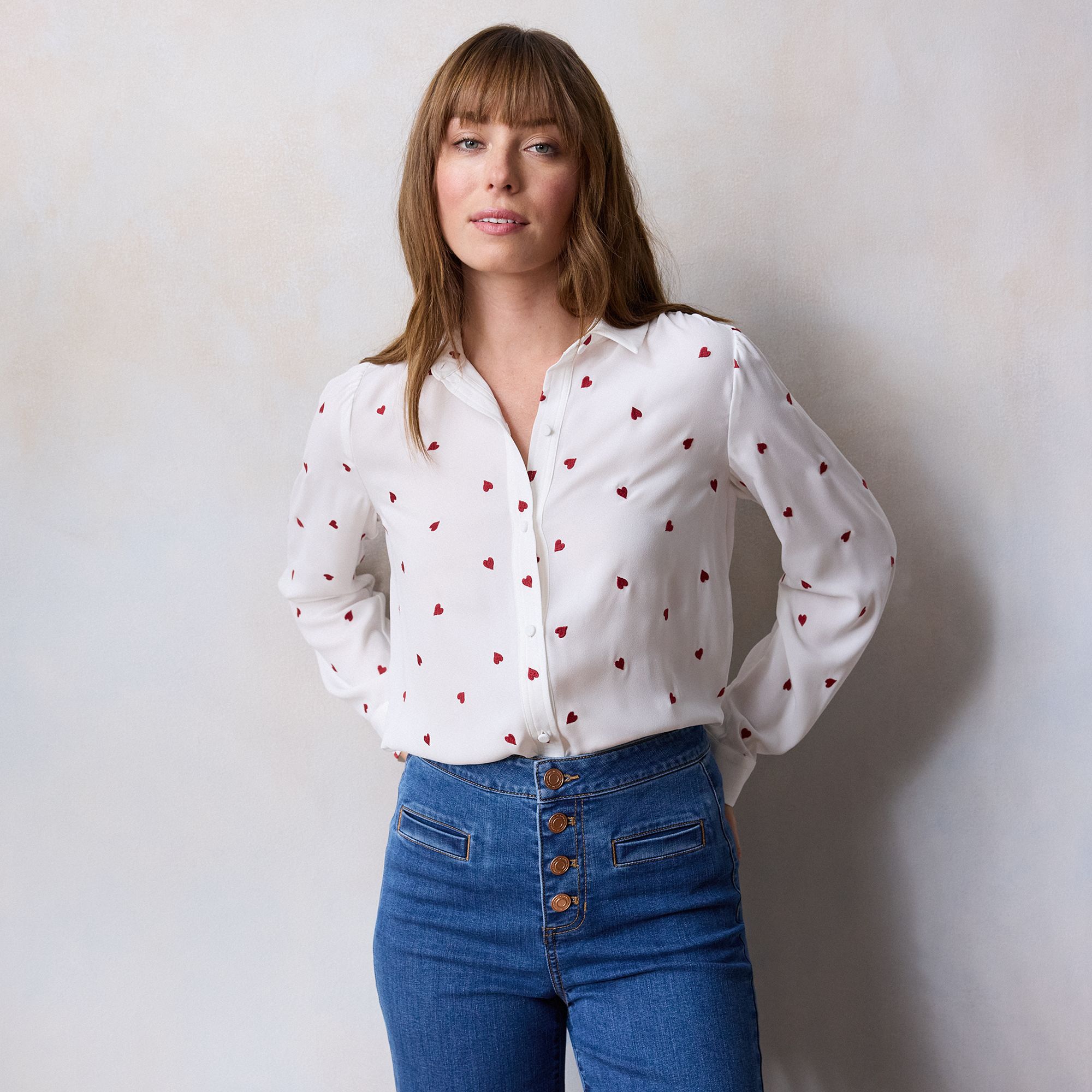 Petite LC Lauren Conrad Collared Button Front Shirt, Womens, Size: XXL Pet
